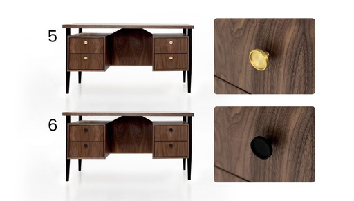 Schreibtisch Nussbaum - Astrid 4 O_B02