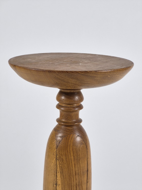 Colonna portafiori in rovere tornito, realizzata a mano negli anni '50. – Oggetti decorativi, Wood (photo 3 of 10)