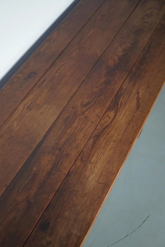 Image 1 of Tavolino o scrivania rustica francese d'epoca in pino, anni '50