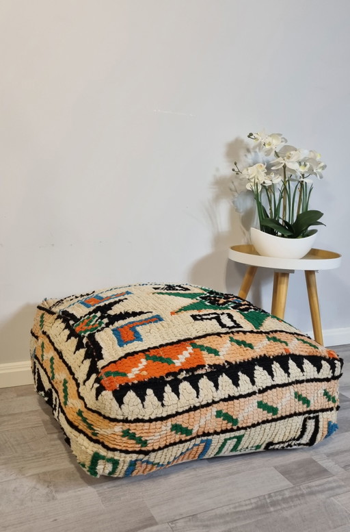 Puf bereber vintage de Marruecos