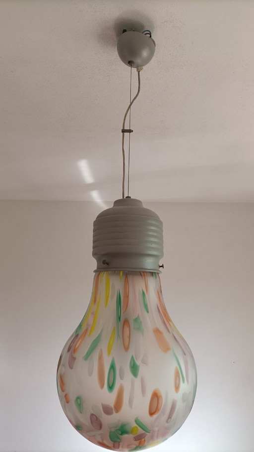 Due P Murano Glas Deckenleuchte, Design Orlando Peron und Vetrarti Ilves Group