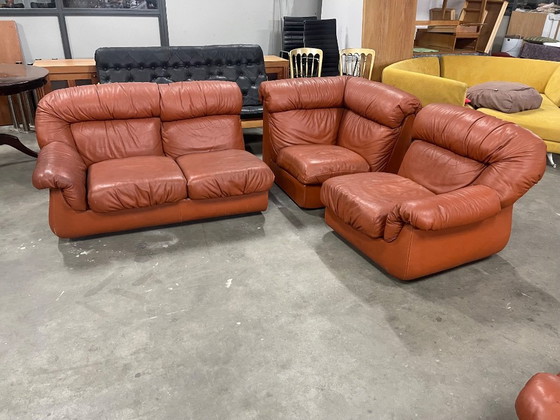 Image 1 of 1970’s vintage Italian design modular leather sofa