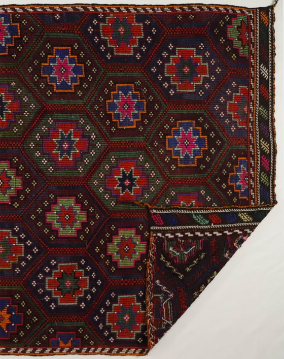 Large Vintage Anatolian Yoruk Kilim 306 × 185 cm – Handwoven Wool Rug – Rugs & carpets (photo 10 of 11)