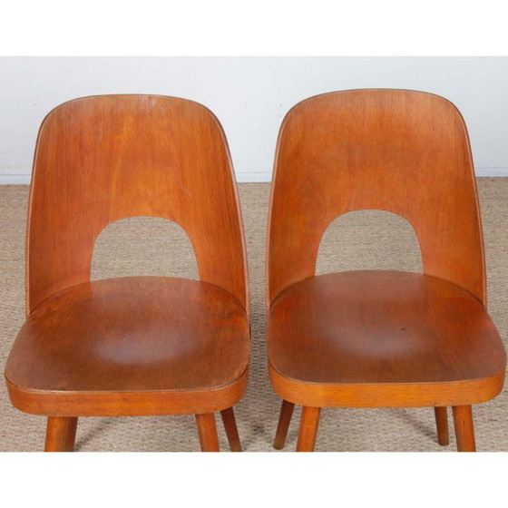 Image 1 of Set van 4 vintage stoelen van Oswald Haerdtl voor Ton, 1960.