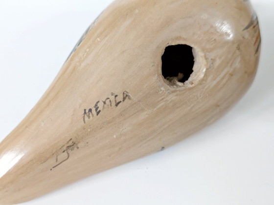 Image 1 of Paire de colombes mexicaines en céramique Tonala | Figurines d'art populaire peintes à la main des années 1970