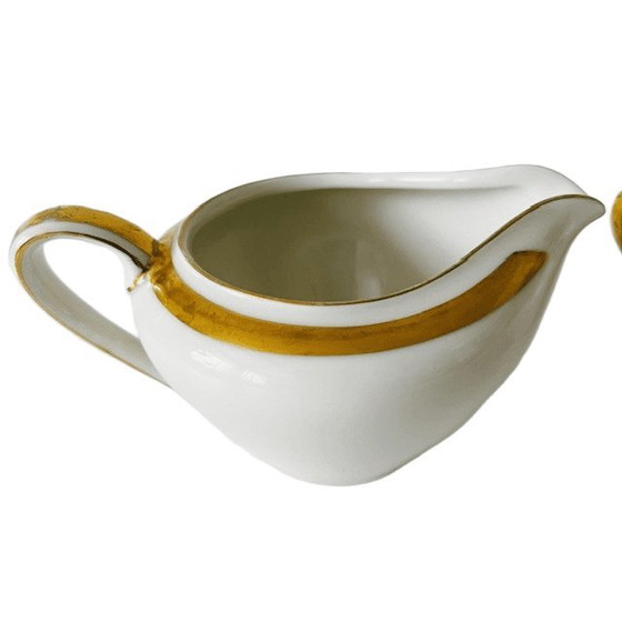 Image 1 of Eschenbach Bavarian cream set porcelain cream white gold 1940's