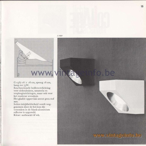 Image 1 of 4 lampade da parete vintage Raak anni '60 (modello C 1587)