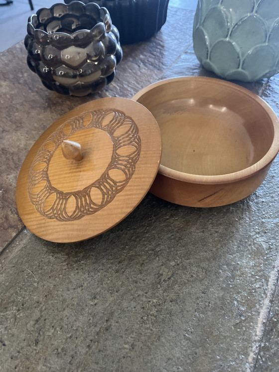 Scatola decorativa rotonda vintage degli anni '70 – Oggetti decorativi, Wood (photo 6 of 6)