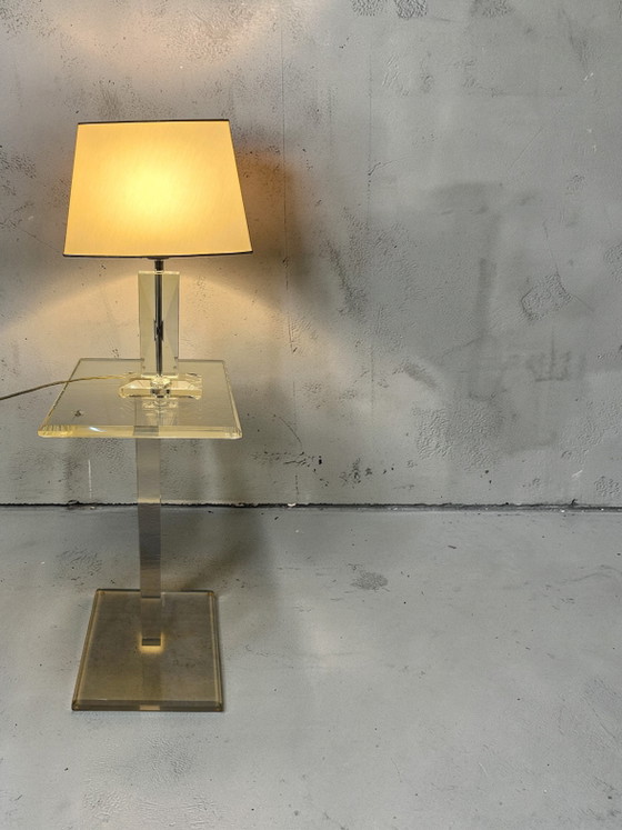 Image 1 of 1 van 2 Designer Acryl Glazen Lamp Kolom Bijzettafel Lamp Tafelmeubel Glanzend