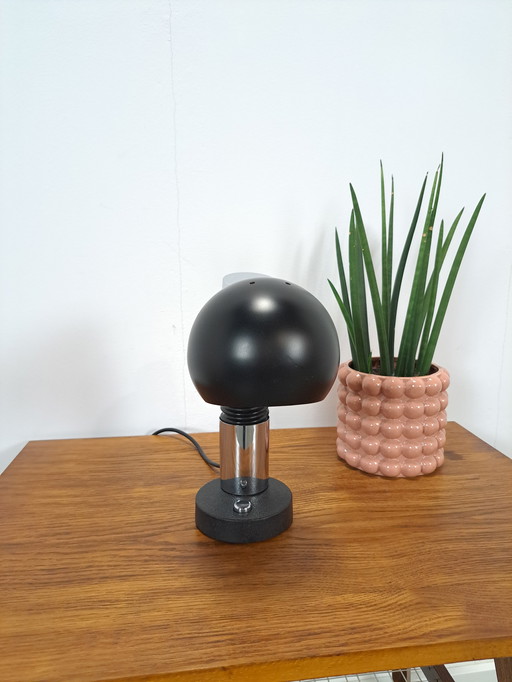 Design Lamp Hillenbrand Met Chroom En Zwarte Kap