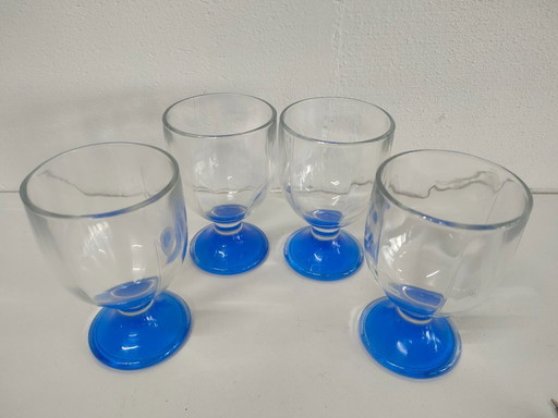 Set of 4 design vintage Italiaanse wijnglazen (mogelijk Bormioli Rocco)