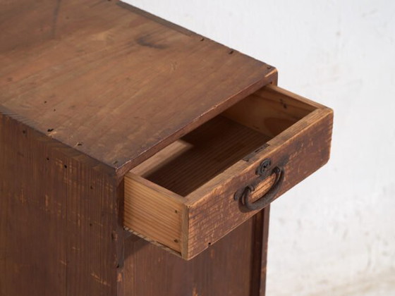 Antique Japanese Cedar Cabinet with Door and Drawers – Taishō / Early Showa Period (c. ) – Storage cabinet (photo 24 of 40)