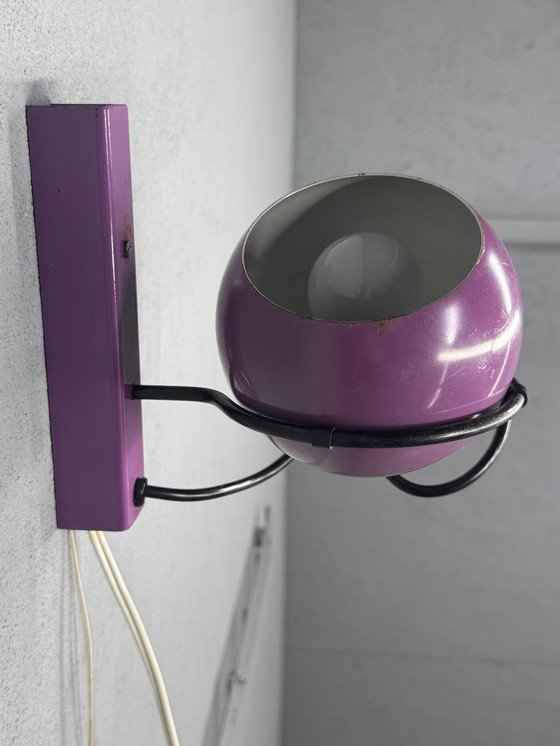 Image 1 of Purple wall lamp in retro Gepo style