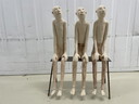 3 men on a bench - ceramic artwork