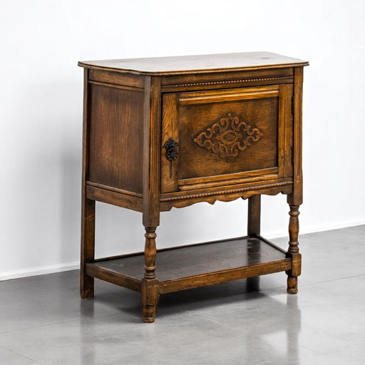 Rustic oak side cabinet