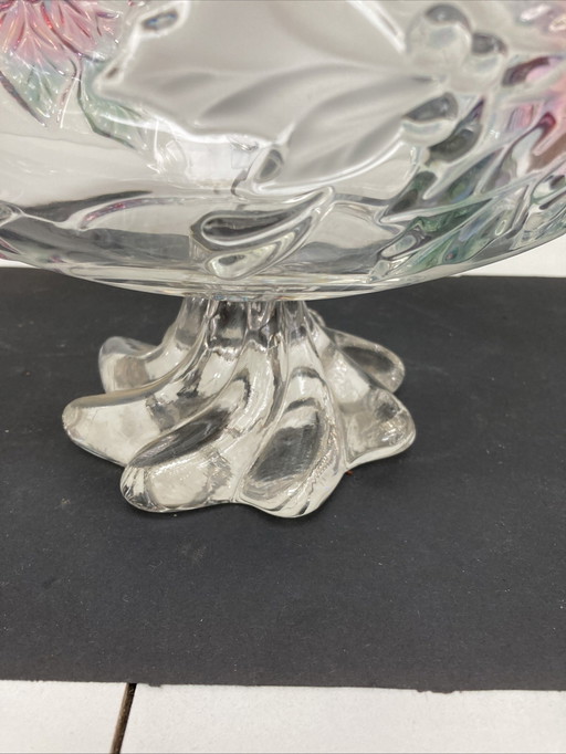 Vintage 70s colorful flower pattern crystal cup