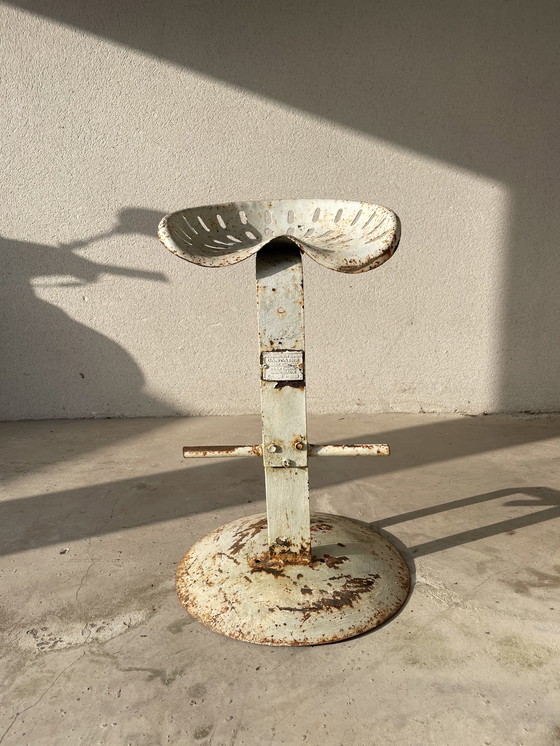 Image 1 of Vintage industrial stool - French stamped manufacture