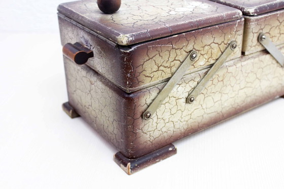 Image 1 of Macchina da cucire da tavolo, scatola da cucito vintage