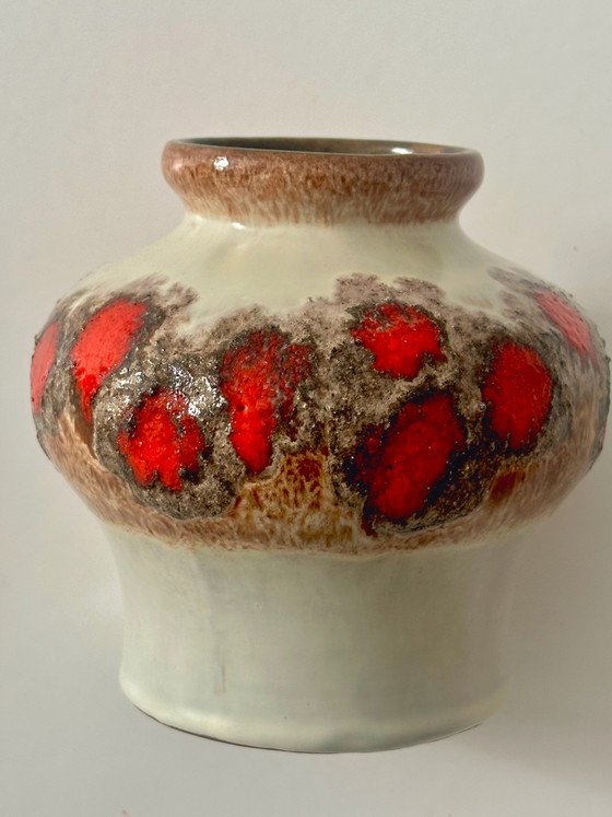 60er Jahre Vase, Vasen, Keramik, Beige (Foto 2 von 6)