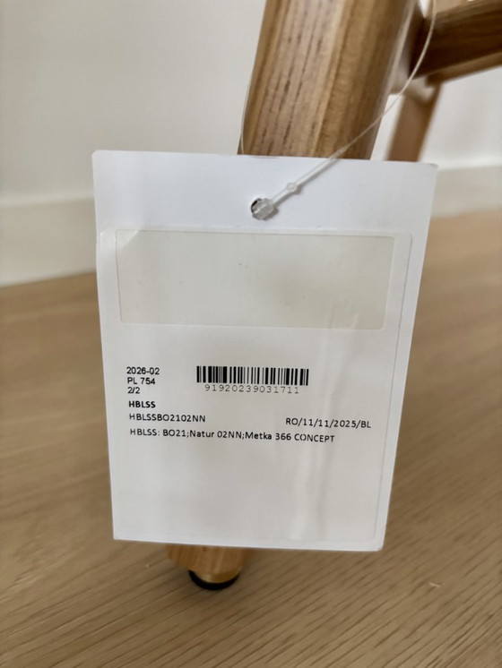 Image 1 of 2x Sgabelli da bar del marchio 366 Concept – Legno di frassino + seduta in bouclé azzurro – Nuovi