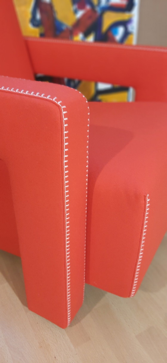 Image 1 of Cassina 2 Poltrona 637 Utrecht Nuova Mai Usata Lampo Rosso Lana 13L