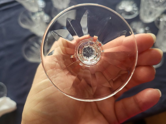 Image 1 of Set of Saint Louis Tarn pattern crystal glasses, France, 1950