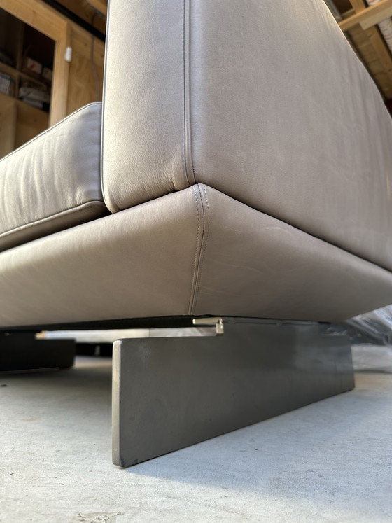 Image 1 of Minotti Dylan Petit canapé – cuir taupe – 160 cm – topconditie