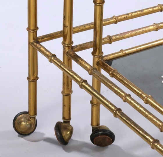 Image 1 of Vintage brass nesting table 