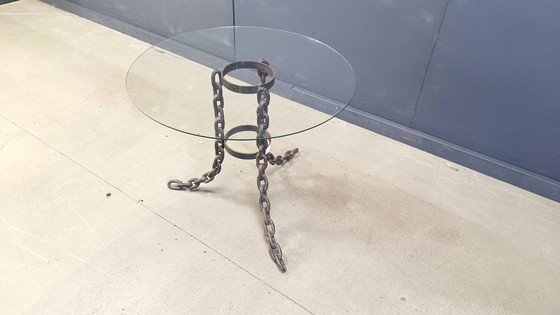 Image 1 of Brutalist chain link coffee table or side table, 1970s 