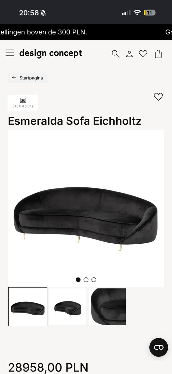 Canapé Eichholtz Esmeralda – Velours, Bois (photo 7 of 7)