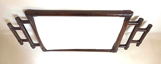 Decorative brown bamboo frame, Rattan, Glass, 1970 (photo 3 of 12)