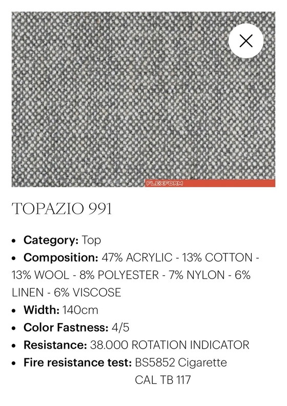 Image 1 of Flexform softdream 95x235cm in Stoff Topazio Ausstellungsmodell