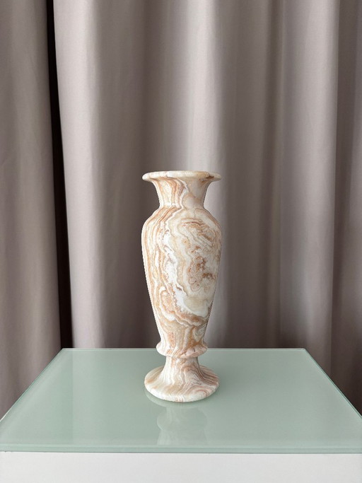Vase, Marble, Beige and Brown