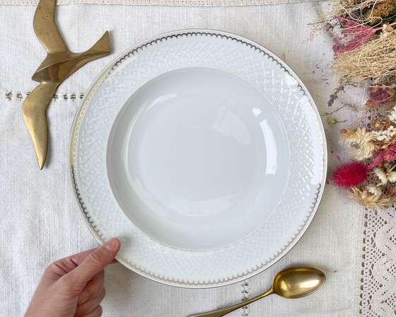 BAVARIA Gilded White Porcelain Deep Dish, 'Annabell' Model – Crockery (photo 2 of 7)