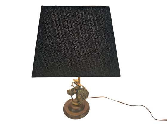 Image 1 of Lampe de table vintage - laiton - style Hollywood Regency - « Dame à la crinoline » années 1940
