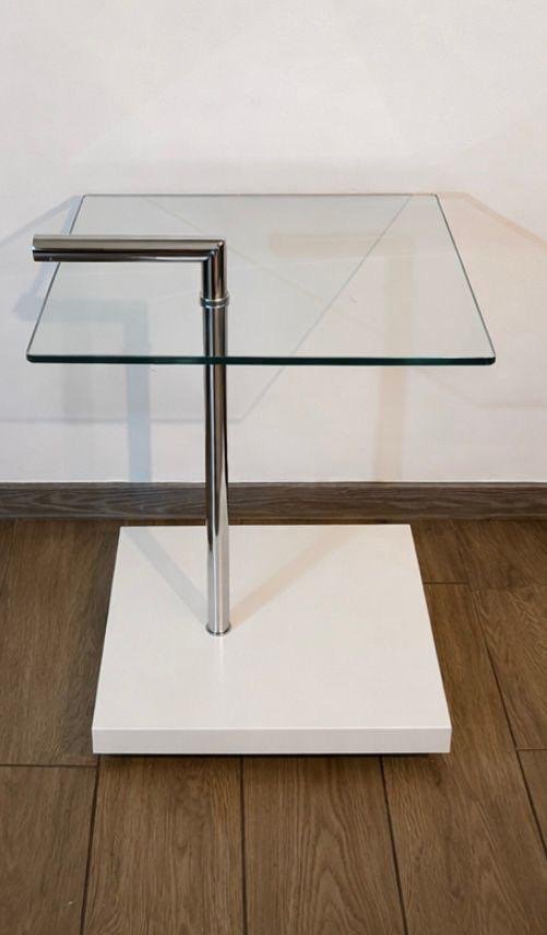 Ronald Schmitt K 838 James Side table – Rolf Krüger – Glass & Chrome – Mdf (photo 2 of 5)