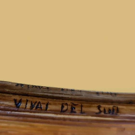 Image 1 of Mid-Century Modern Italian Rattan and Brass Dining Table by Vivai del Sud, 70s