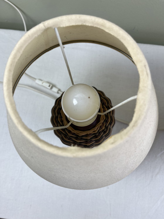 Image 1 of Lampada da comodino vintage in vimini