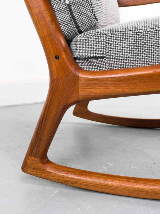 Senator Rocking Chair in Teak by Ole Wanscher for Cado, 1974, Wool, Mid Century Modern (photo 13 of 31)