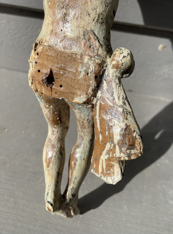 Image 1 of 18th Century Polychrome Wooden Corpus Christi Figure
