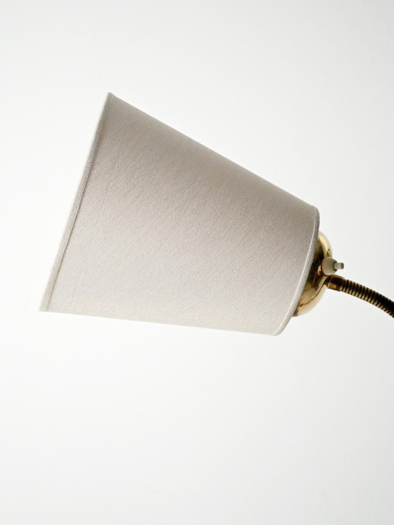 Image 1 of Three-arm teak and brass floor lamp, Scandinavia, 1940s–50s