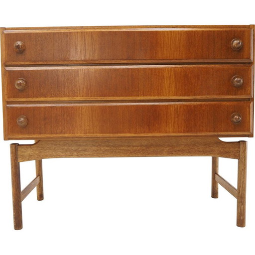 Cassettiera vintage in teak e rovere di Krasna Jizba, Cecoslovacchia, 1960