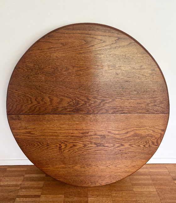 Vintage round table, oak, extendable – Dining tables, Wood (photo 2 of 11)