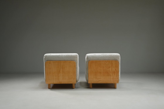 Image 1 of Set van 2 multiplex loungestoelen, jaren 70, Nederland.