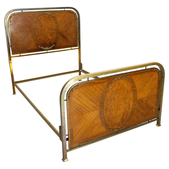 Cama King Size Alberto Smania Marango en Madera de Raíz y Latón Mid Century 1967 – Colchones y somieres (photo 4 of 20)