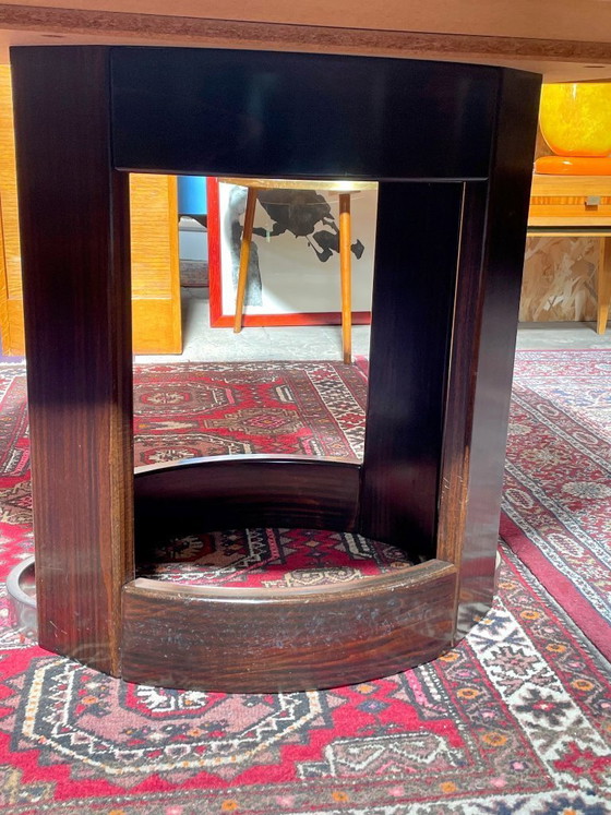 Image 1 of Table vintage en marbre vert de mer et palissandre années 1970