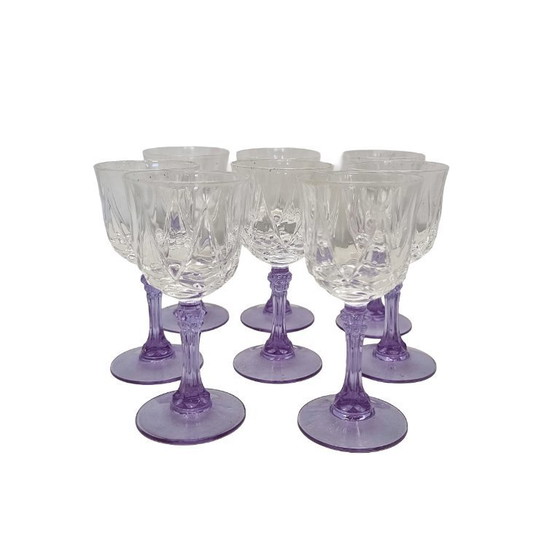 Image 1 of Cristal d’Arques LILAS borrelglaasjes uit Frankrijk