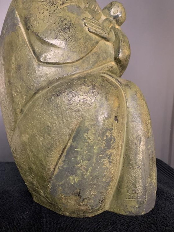 Paul Baeke, Femme et Enfant Maternité Moderniste Art Déco, 1958, Béton – Sculptures, Stone, Art Deco (photo 6 of 10)