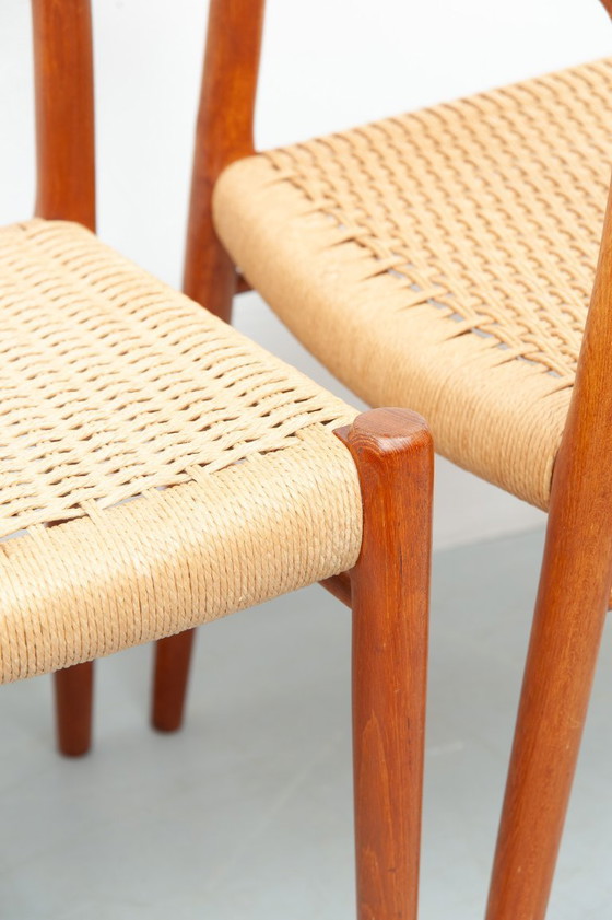 Image 1 of 4x dining chairs model 75 made of teak by Niels Otto Møller for J. L. Møller Møbelfabrik (1950s)