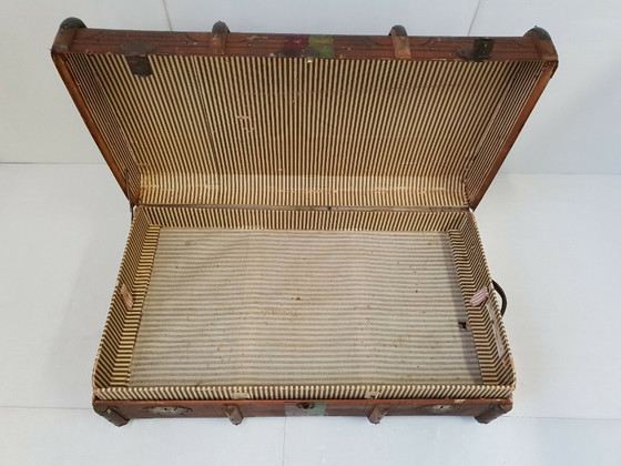 Image 1 of Grote kofferbak van 90 cm x 54 cm, vintage uit de jaren 1920-1930